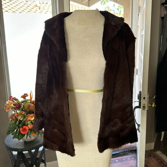 Vintage dark rich brown ranch mink fur coat short gorgeous - Picture 14 of 16